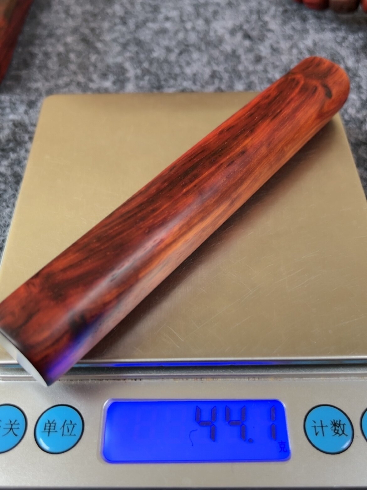 印度小叶紫檀（檀香紫檀）精品花纹 盘玩手把件