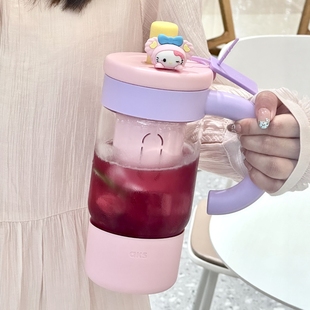 aks玻璃杯大容量冰霸杯高硼硅吸管女高颜值水杯夏日饮品饮料杯