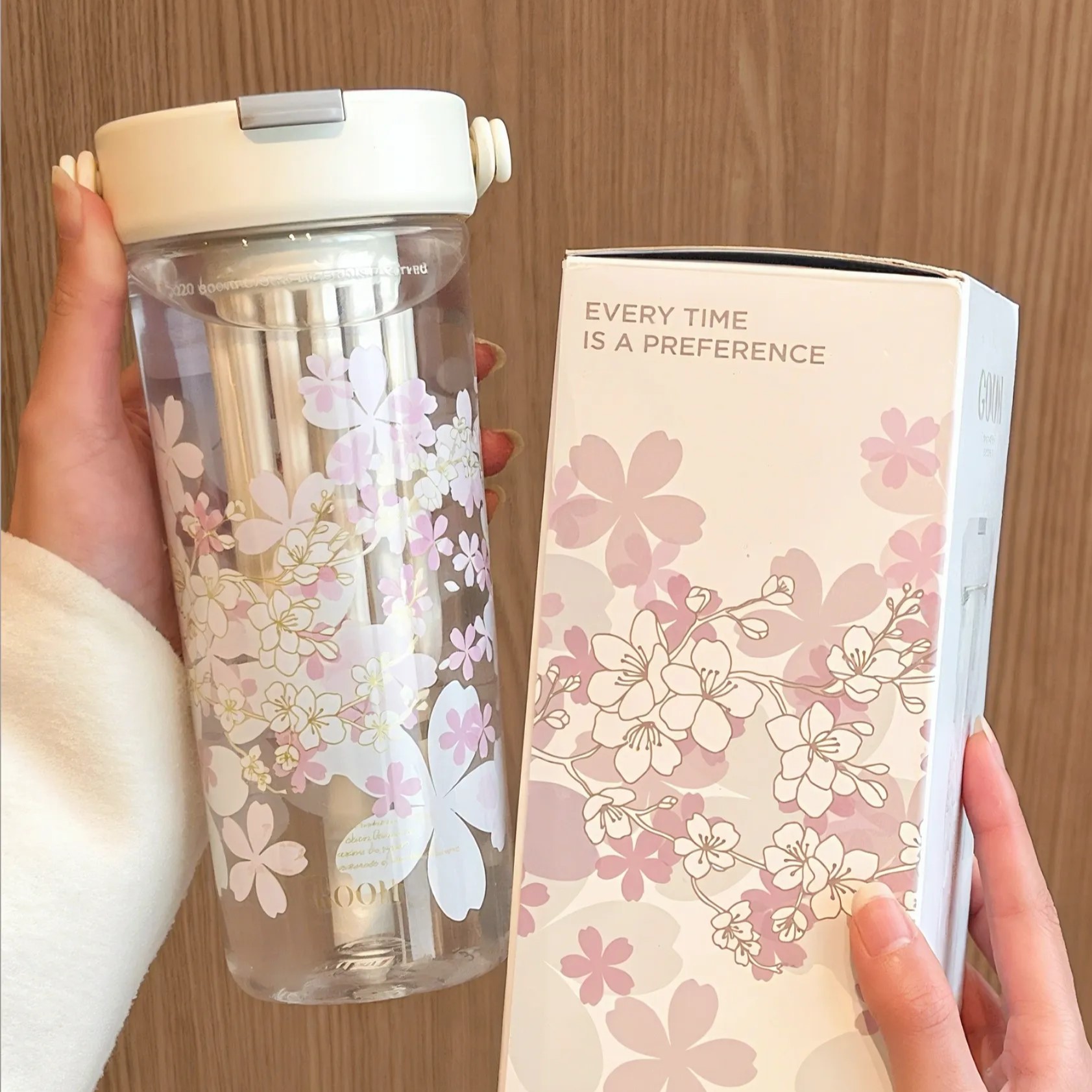 GOOM栀子花高颜值吸管杯