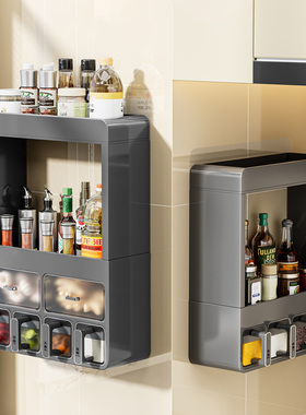 置物架厨房调料品家用壁挂式多功能多层油盐酱醋新款大容量收纳架