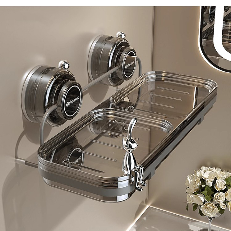 肥皂盒吸盘家用免打孔卫生间沥水肥皂高档置物架墙上壁挂式香皂盒