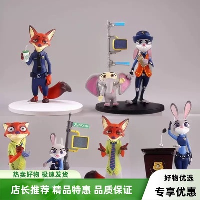 疯狂动物城盲盒手办尼克狐狸朱迪兔子警官模型摆件公仔玩具送礼物