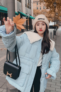 现货 4色选 高品质减龄羊羔毛领子羽绒服 228-A110-P215控298图片