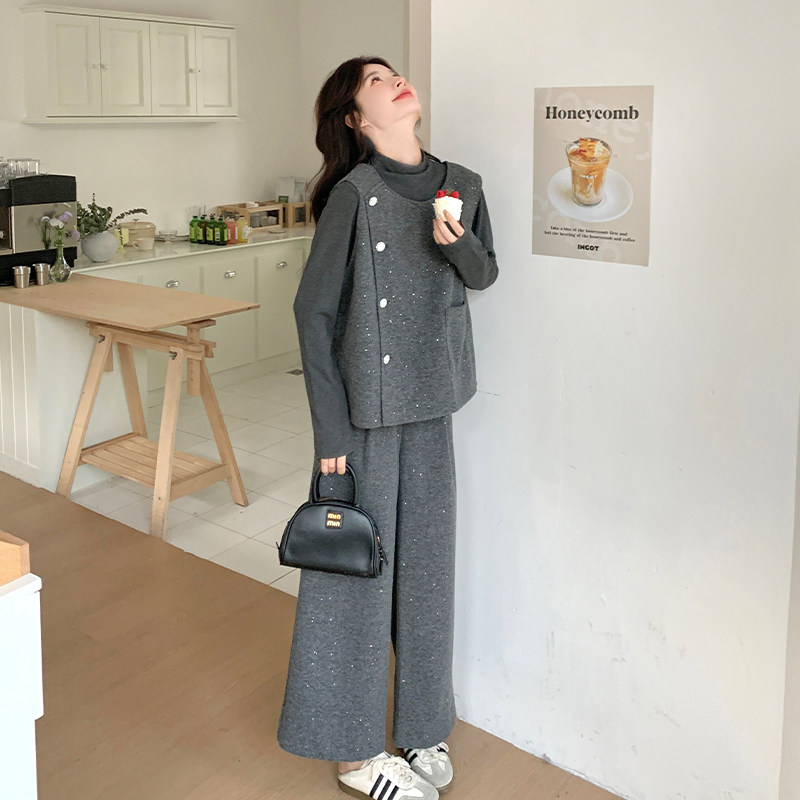 【现货】马甲打底衫长裤三件套装B228-A611-P195控288，女装套装/套裙，浙宝228