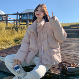 【新品】奶fufu粉色盘扣立领加厚羽绒服B228-A654-P250控368，女装羽绒服，浙宝228