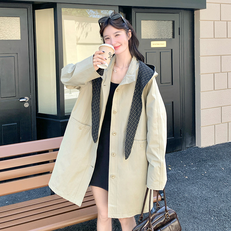 【有货】撞色中长款风衣外套A647-P165控248，女装风衣，浙宝228