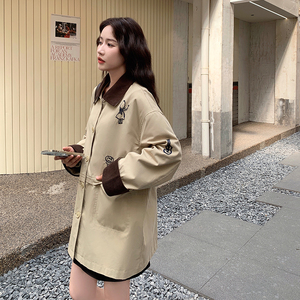 【有货】刺绣中长款风衣外套A648-P155控238图片