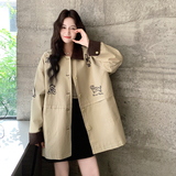 现货2025秋季新款刺绣中长款风衣外套228-A648-P165控238，女装风衣，浙宝228
