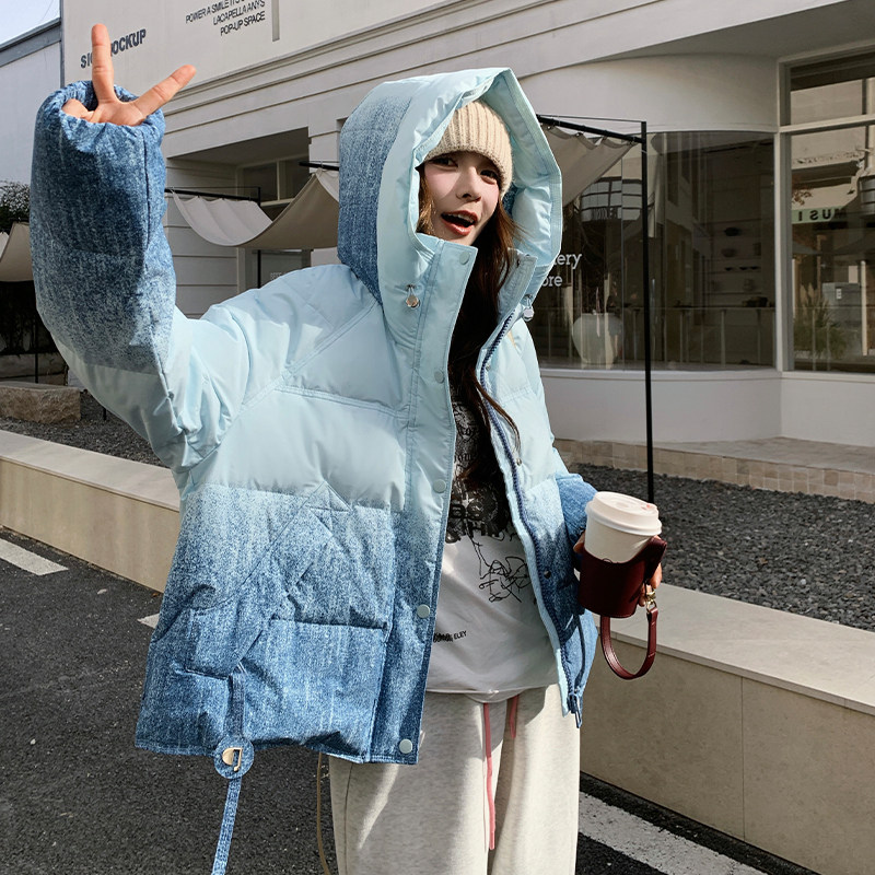 【新品现货】晕染渐变色50绒连帽羽绒服B228-A668-P265控388，女装羽绒服，浙宝228