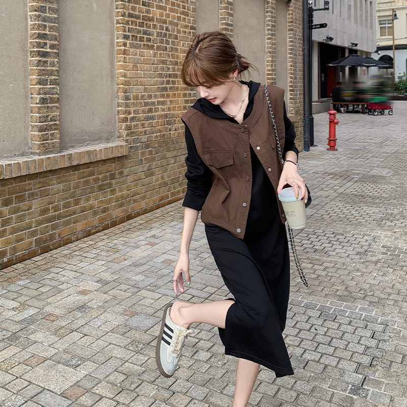 【现货】马甲+卫衣连衣裙两件套装B228-A564-P145控208，女装套装/套裙，浙宝228