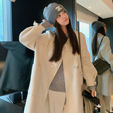 【现货+买秀】70毛牛角扣双面羊绒大衣B228-A186-P240控358，女装毛呢外套，浙宝228