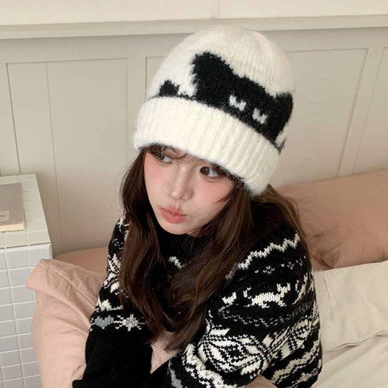 辣妹风毛线帽女小众冬季新款韩版可爱喵咪毛线针织帽加厚保暖帽子,服饰配件/皮带/帽子/围巾,帽子,淘宝优惠券,粉丝福利购,淘宝优惠卷