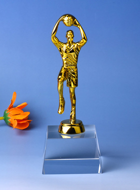 打篮球水晶摆金属小金人生日礼物