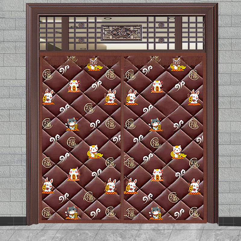 PU印花全磁条加厚保暖棉门帘