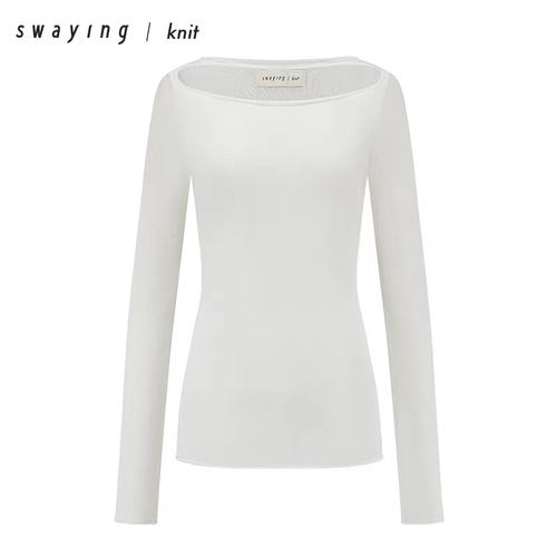 SWAYING KNIT 26SS 真丝领口细带薄上衣夏季百搭通勤修身显瘦上衣