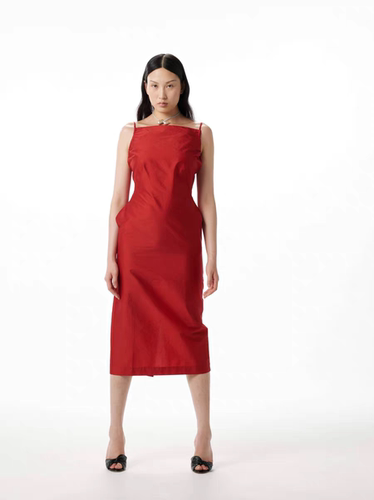 SAMUEL GUI YANG 26春夏系列 FAYE DRESS 红色吊带连衣裙 W13