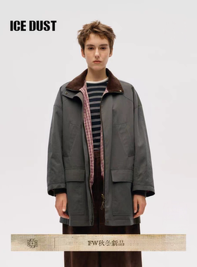 ICEDUST 中长款工装羽绒服女25FW冬季新款白鹅绒宽松加厚风衣外套