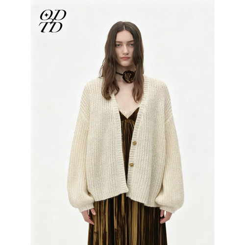 ODTD 26FW 马海毛亮片毛衣针织衫女新款法式秋季设计师款
