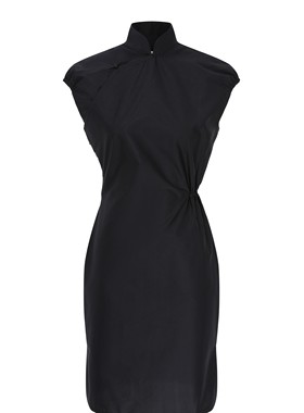 SAMUEL GUI YANG 26春夏系列 RU QI PAO 黑色新中式旗袍裙 W13