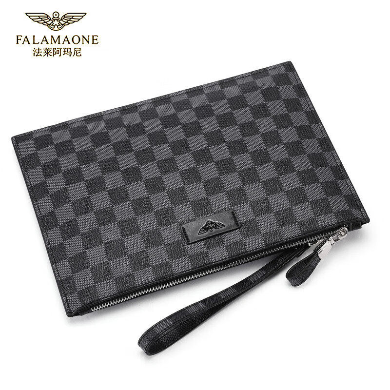 法莱阿玛尼法莱阿玛尼【商场同款】法莱阿尼玛印花手包棋盘格手拿