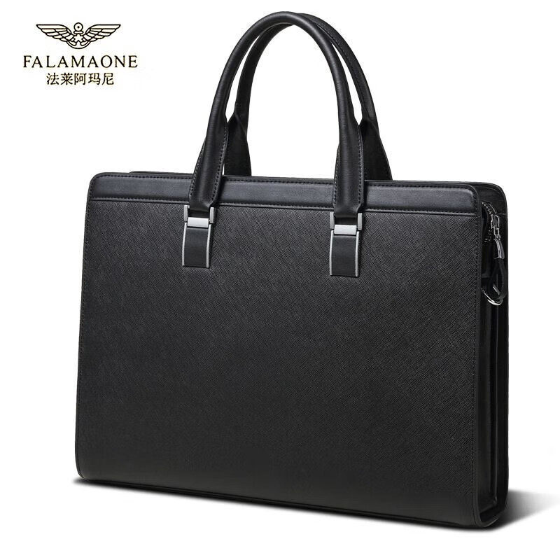 法莱阿玛尼法莱阿玛尼法莱阿玛尼男士轻奢商务手提包真皮公文包送
