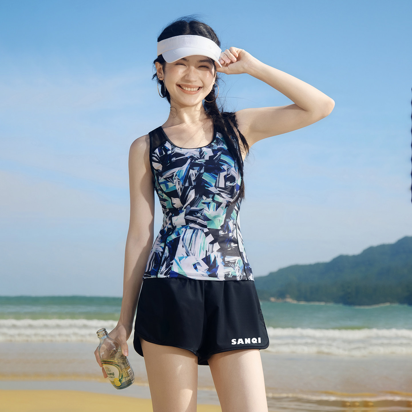 运动分体泳衣女2026新款平角两件套固定胸垫速干显瘦微胖温泉泳装