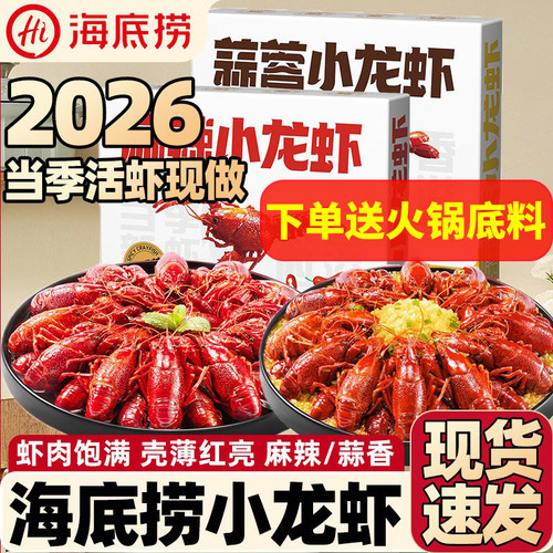 2026年新虾海底捞小龙虾蒜蓉小龙虾麻辣小龙虾夜宵烧烤加热即食