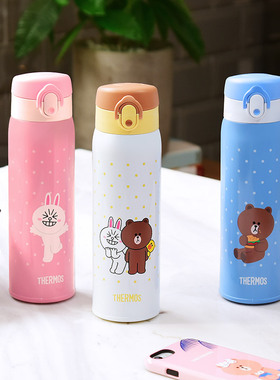 膳魔师保温杯男女士车载卡通可爱小学生316不锈钢水杯子TCMD-501S