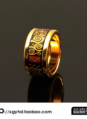 欧美风手绘珐琅彩景泰蓝戒指环