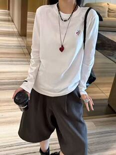 韩版 新款 爱心字母2026春夏季 宽松显瘦T恤 老板娘容容