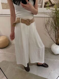 韩版 2026春夏新款 潮牌新中式 宽松麻系阔腿裤 老板娘容容