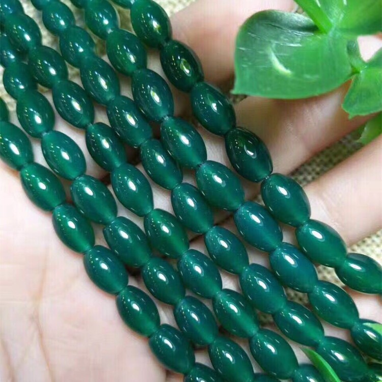 5A级绿玛瑙米珠 水晶散珠 圆珠 半成品 diy配饰