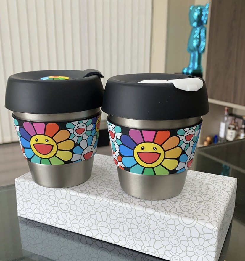 日本潮牌村上隆太阳花咖啡对杯不杯子套装/情侣对杯