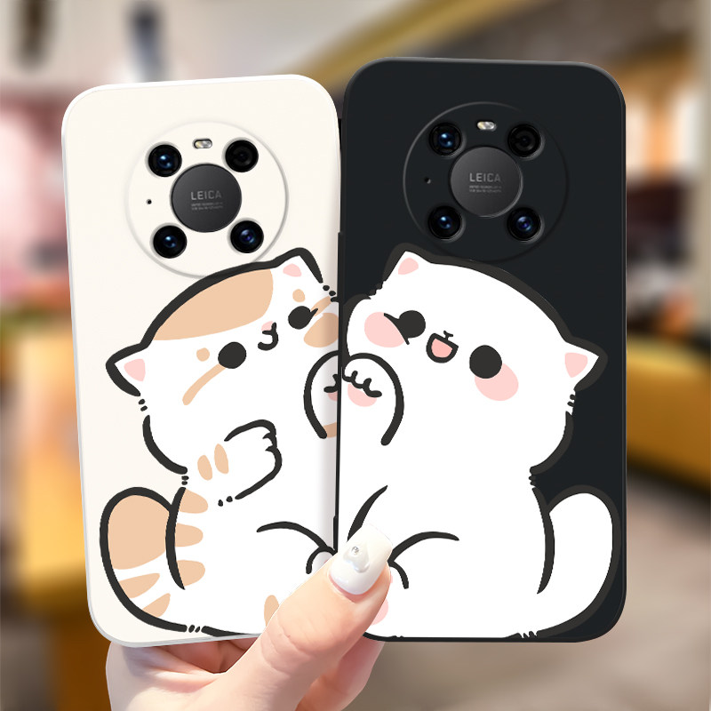 适用于华为nova14pro手机壳13nova12ultra/11/10/9se新款nova8活力/mate60pro+/50e卡通白猫p30lite/畅享70x