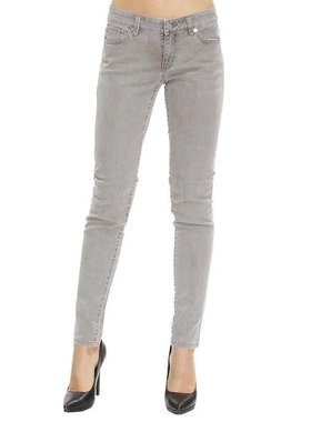 灰色新款牛仔裤女 秋季修身浅灰色小脚裤外贸M家紧身铅笔靴长裤