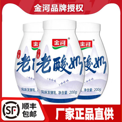 金河老酸奶200g低温宁夏酸奶24瓶装原味益生菌发酵酸牛奶宁夏特产