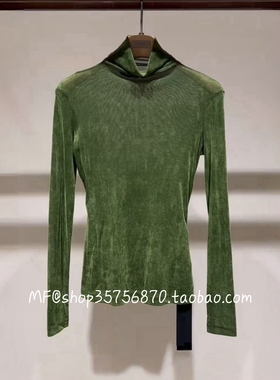 ZCY朱崇恽2026春 正品 植绒 丝绒 高领 打底衫上衣C1FZ41921 1880