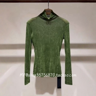 ZCY朱崇恽2026春 正品 植绒 丝绒 高领 打底衫上衣C1FZ41921 1880