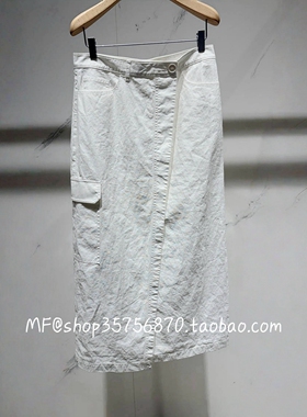 MF玛菲~2025夏季专柜正品 亚麻 纯色 百搭 工装半身裙A1FZ26772