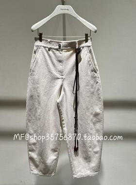 ZCY朱崇恽~2025春专柜正品 棉 米白色 蛋型裤 长裤C1FZ11805 3280