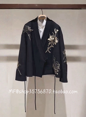 正品 ZCY朱崇恽2026春 刺绣 中式 斜门襟羊毛外套C1GB10628 10800