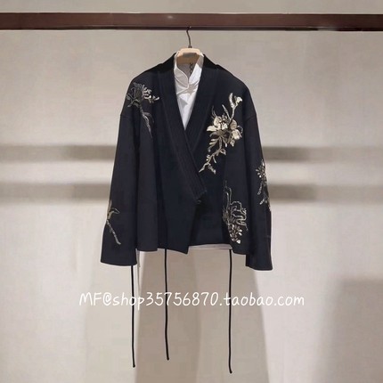 正品 ZCY朱崇恽2026春 刺绣 中式 斜门襟羊毛外套C1GB10628 10800