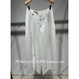 亚麻 白色 经典 MF玛菲 直筒裤 专柜正品 休闲 A1FZ25225 2025夏季