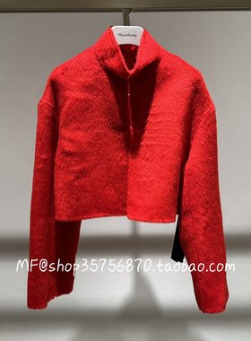 ZCY朱崇恽2025冬专柜正品 高领 红色 毛茸茸短外套C1FZ42518 6280