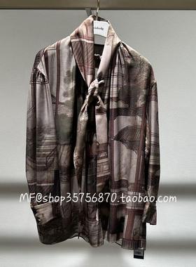 ZCY朱崇恽~2025春专柜正品 花稿 配领巾 上衣衬衫 C1FZ11729 4680