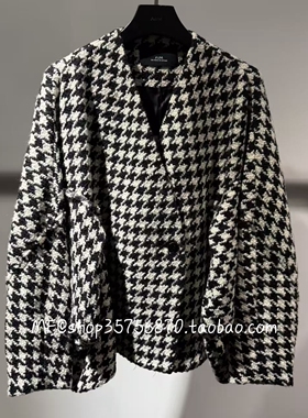 AUM奥姆2025冬专柜正品 V领 羊毛 宽松小香风外套M1FZ43798 3980