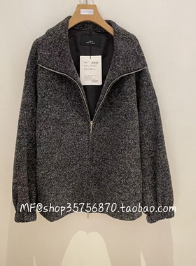 AUM）奥姆2025冬专柜正品 绵羊毛立领花纱毛呢外套M1FZ42488 3980