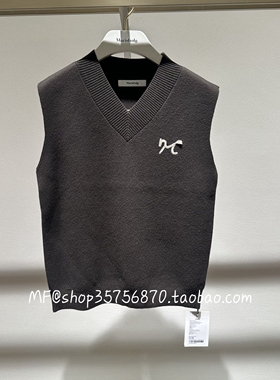 MF玛菲专柜正品2026春羊毛+羊绒刺绣合身 针织背心A1GB1836M 2480