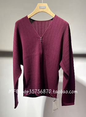 MF玛菲2026春专柜正品 绵羊毛 V领拉链合身针织衫 A1GB1810M 3280