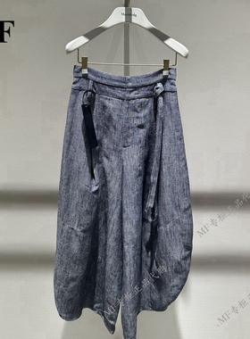 专柜正品ZCY朱崇恽 2024年秋季 亚麻+棉 宽松长裤C1EG30745 2980